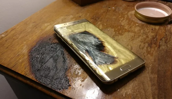 Lagi, Samsung Galaxy S6 Edge terbakar habis saat ditinggalkan dalam keadaan mati