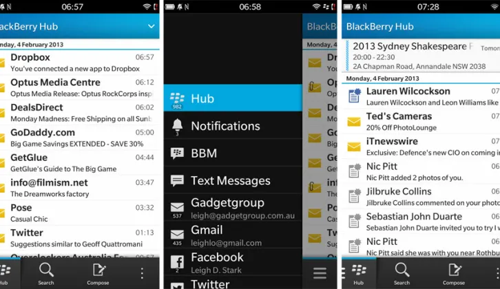 Blackberry Hub untuk Platform Luar